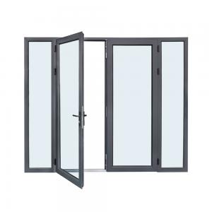 Double Glass French Break Bridge Aluminium Hinge Door For Entry Commercial
