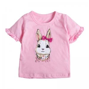 China 120CM 47in Girls Animal Short Sleeve Pink Bunny T Shirt Breathable For Girl supplier