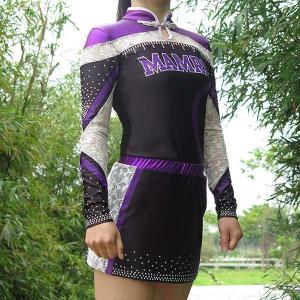 China Quick Dry Purple All Star Cheer Uniforms With Customized Patterns supplier