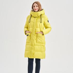 FODARLLOY Women's Down Coats Jacket Women's Zipper Slim Hooded Coat Female Warm Parkas Long Puffer Coats