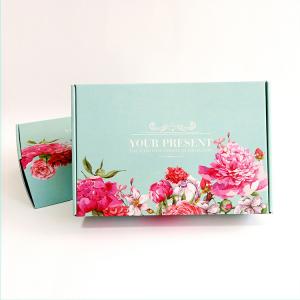 Custom Flower Pattern Gift Clothing Box Recyclable Foldable Paper Box