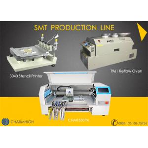 Advanced SMT Production Line , 4 Heads Pick And Place Machine CHMT530P4 , 3040 Printer, T961 Reflow Oven