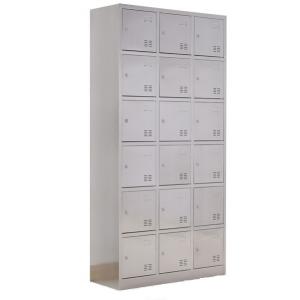 China Student Closet 18 Door Locker , Stainless Steel Indoor Outdoor Medicine Display Cabinet supplier