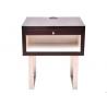 Bedroom Solid Wood Night Stand For 5 Star Hotel / Metal Frame Bed Side Tables
