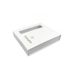 China White Collapsible Gift Boxes , Foldable Paper Box With Magnet And Window supplier