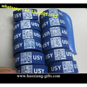 high quality low cost custom debossed QR code ID silicone wristband/bracelet