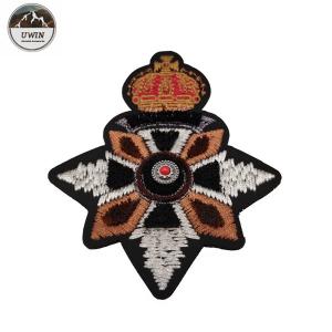 Delicate Elegant 3D Embroidery Patches Custom Shape With India Slik / Metal Material