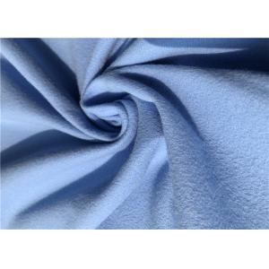 China 200GSM Warp Knitted Brushed Poly Tricot Fabric Blue Colour For Garment supplier