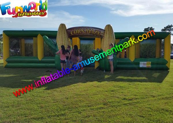 EN71 Awasome Sports Games Inflatable Corn Laser Maze With Digital Painting Farm