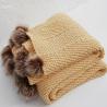 China Y-F Home Decor New Nordic Style Soft Fluffy Chenille Knitted Pom Pom Tassel Sofa Throws Plush Couch Crochet Blanket wholesale