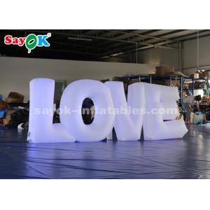 White Fabric LED Lighting Inflatable Letter LOVE By Touch Screen Remote Control