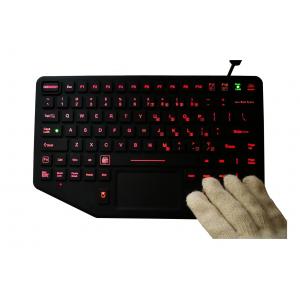 Silicone Rubber Portable PC Keyboard Green LED Red Backlit On Vehicle