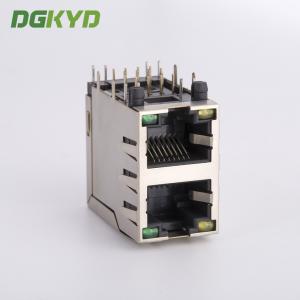 China Crics modulaires de double de la plate-forme 2 des ports RJ45 de récipient Ethernet de connecteur avec Y/G LED wholesale