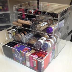 China Clear acrylic/Perspex cosmetic/makeup drawer organizer with drawer supplier