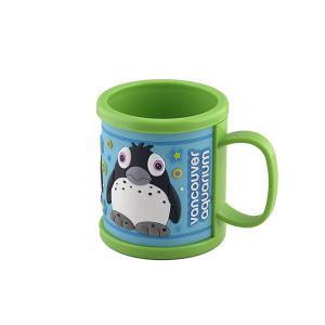 Creative Promotional Soft Touch PVC Plastic Mug Customized Logo by 2D or 3D or Printing Effect