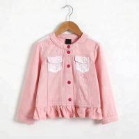 China Spring Pink Color Children Girl Denim Jackets , Cute Jeans Coat For Girl on sale