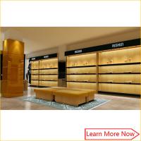 High end retail wooden man leather  shoe store Displays with light decorated