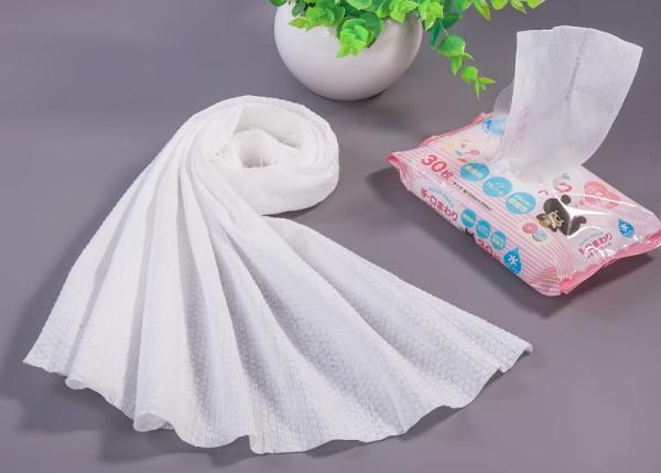 Wet Wipes Fabric Embossed Pattern Raw White Spunlace Nonwovens 30g-120g/M²