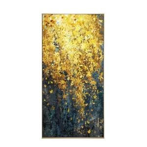 China Canvas Support Medium Customized Modern Hand Painted Gold Foil Abstract Oil Painting for Living Room Wall Decor wholesale