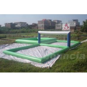 China Anti-UV 0.9mm PVC Tarpaulin Inflatable Water Volleyball Court For Water Sport Games wholesale