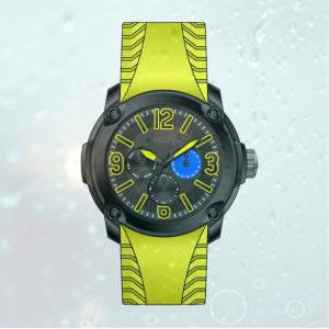 China Fashion Men's  Silicone  Strap  Stainless steel wrist Watches with 6 watch hands supplier