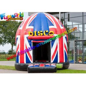 Flag Disco Party Commercial Bouncy Castles Full Painting For Kids