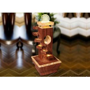 29 Inch Step Wood Rattan Effect Water Fountain