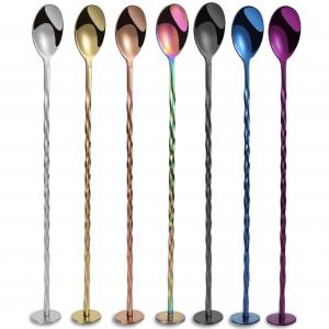 Stainless Steel 304 Bar Cocktail Stirring Spoons Long Handle Bar Spoon For Bartender