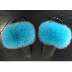 China Indoor Outdoor Real Fox Fur Slippers 35-44 Size With Slides Platform OEM supplier