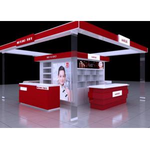 Shopping Mall Cosmetic Display Stand , Red Color Retail Cosmetic Display Cases
