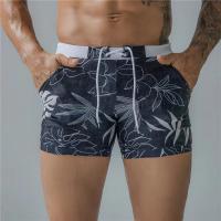 China Plus Size Mens Swimming Trunks Boxer Printed Five Point Plus Size Mens Swimsuits on sale