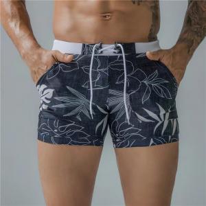 China Plus Size Mens Swimming Trunks Boxer Printed Five Point Plus Size Mens Swimsuits supplier