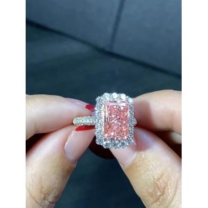 3.1ct Lab Created Diamond Ring Radiant Cut Synthetic Jewelry