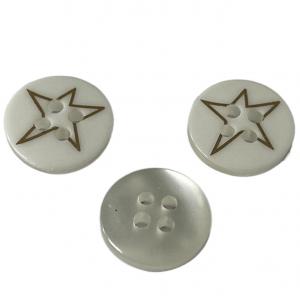 Faux Pearl 20mm Resin Buttons SilKed Print Gold Star Use On Blouses Garment