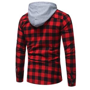 China Latest design custom long sleeve 100%cotton flannel shirts casual men hooded plaid shirts supplier
