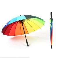 China BSCI Straight Handle Rainbow 25*16k Auto Open Close Umbrella on sale
