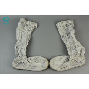 Stripe Type Clean Room Booties , ESD Safety Boots With Leather PVC Sole