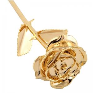 24k Gold Rose preserved rose  in Gift Box with Clear Display Stand Best Gift Wholesale rose gift for lover