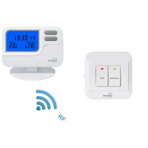 White Shell Battery Digital Programmable Thermostat 7 Day With HVAC Systems