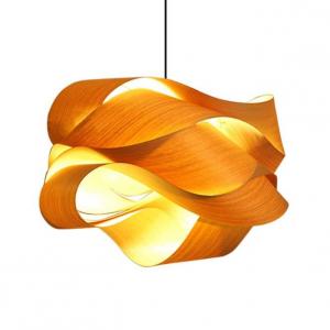 Nordic Wooden Rattan Pendant Light LED Light Source For Living Room