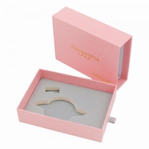 China Cutouts Inlay DIY Sliding Drawer Gift Boxes 120g Pink Rigid Cardboard supplier