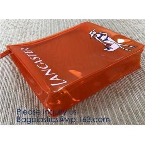 China Hot Eco-Friendly Transparent Plastic PVC Cosmetic Bag With Zipper,Offset printing/Silk screen printing/Gravure printing/ supplier