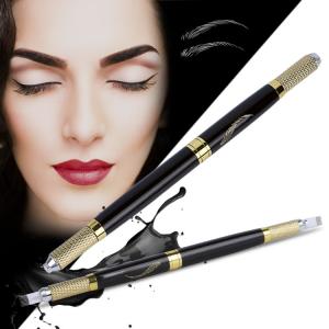 China Multifunctional Black Double Head Manual Tattoo Pen 3D Embroidery Tattoo Pen supplier