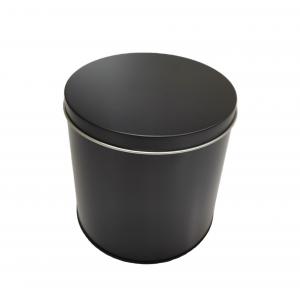 China Matt Black Round Tin Containers For 1kg Hookah Shisha Flavors Tobacco Packing supplier