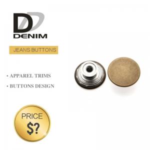 Decorative Antique Denim Metal Buttons , Trousers Metal Shank Buttons Bulk