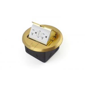 Round Shape 20A Waterproof Floor Outlet Box Golden Top UL / CUL Rated