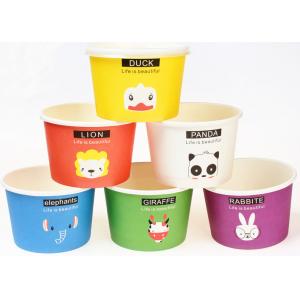 Eco Friendly Custom Branded Ice Cream Cups Disposable With Spoons And Lids
