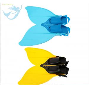 Blue And Yellow Plastic Mermaid Monofin , Mermaid Feet Fins Anti - Skidding