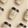 Customize Logo Disposable Biodegradable Coffee Paper Cup Double Ripple Wall Paper Cup for Hot Drinks With Lid and Sleeve
