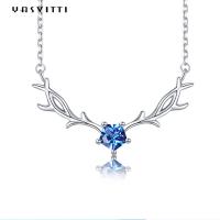 China Trendy Hypoallergenic 45cm 2.8g Deer Antler Pendant Necklace Real Silver Necklace SGS on sale